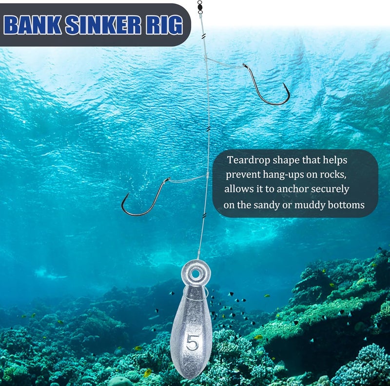 TKHDBF Fishing Weights Sinkers Bank Sinkers Bullet Weights for Surf Fishing Pier Bank Fishing Saltwater Fishing Gear 1oz to 8oz - Image 4